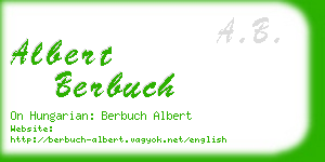albert berbuch business card